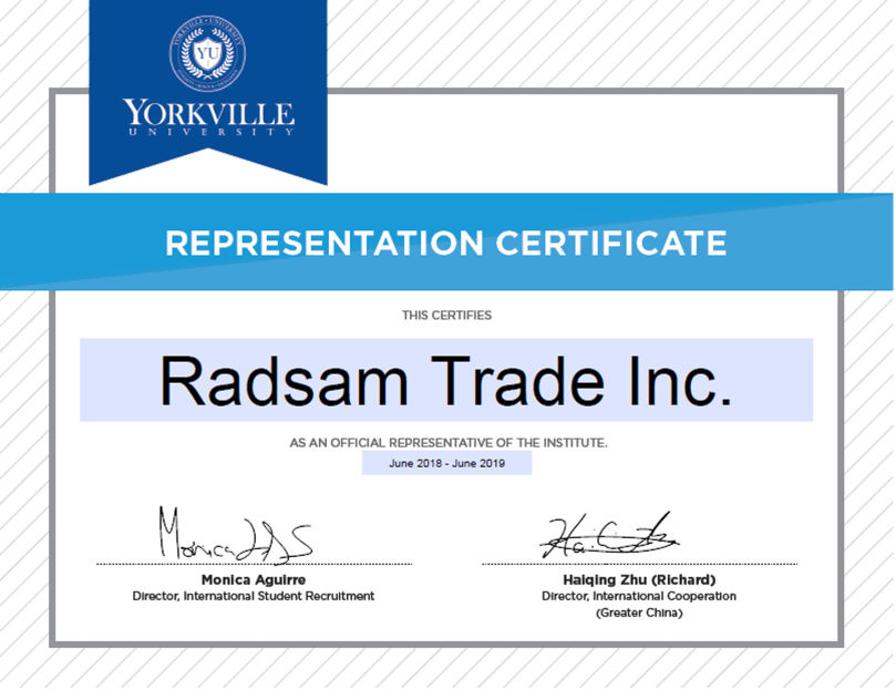 Yorkville University Representative Certificate
