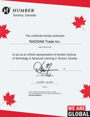 تصویر نمایندگی شرکت رادسام تنها نماینده رسمی و انحصاری کالج هامبر کانادا سال 2017